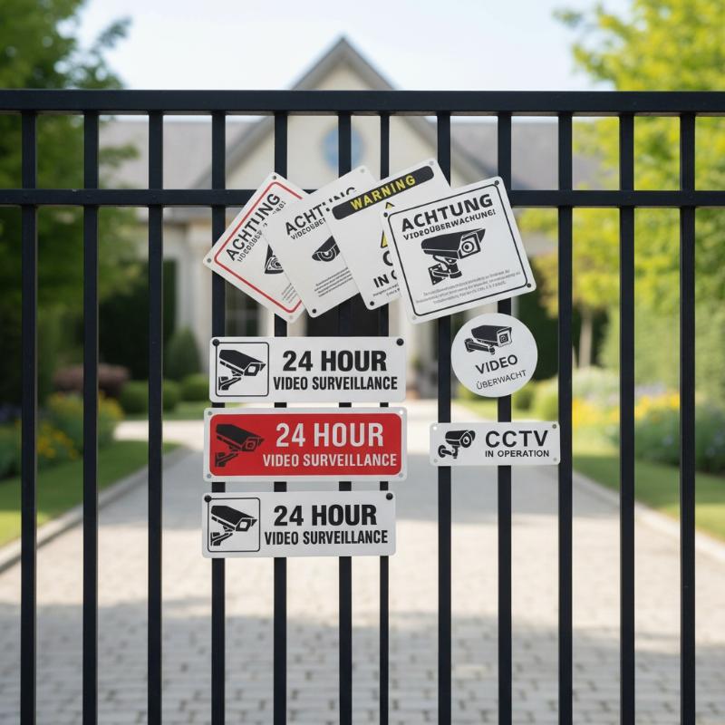 Home Yard Security - 24 Hour Video Surveillance Sign Metal