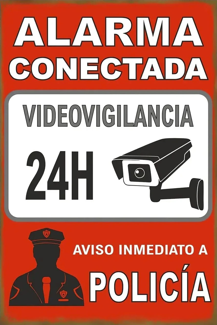 Home Yard Security - CIFBUY Retro 24H Surveillance Warning Tin