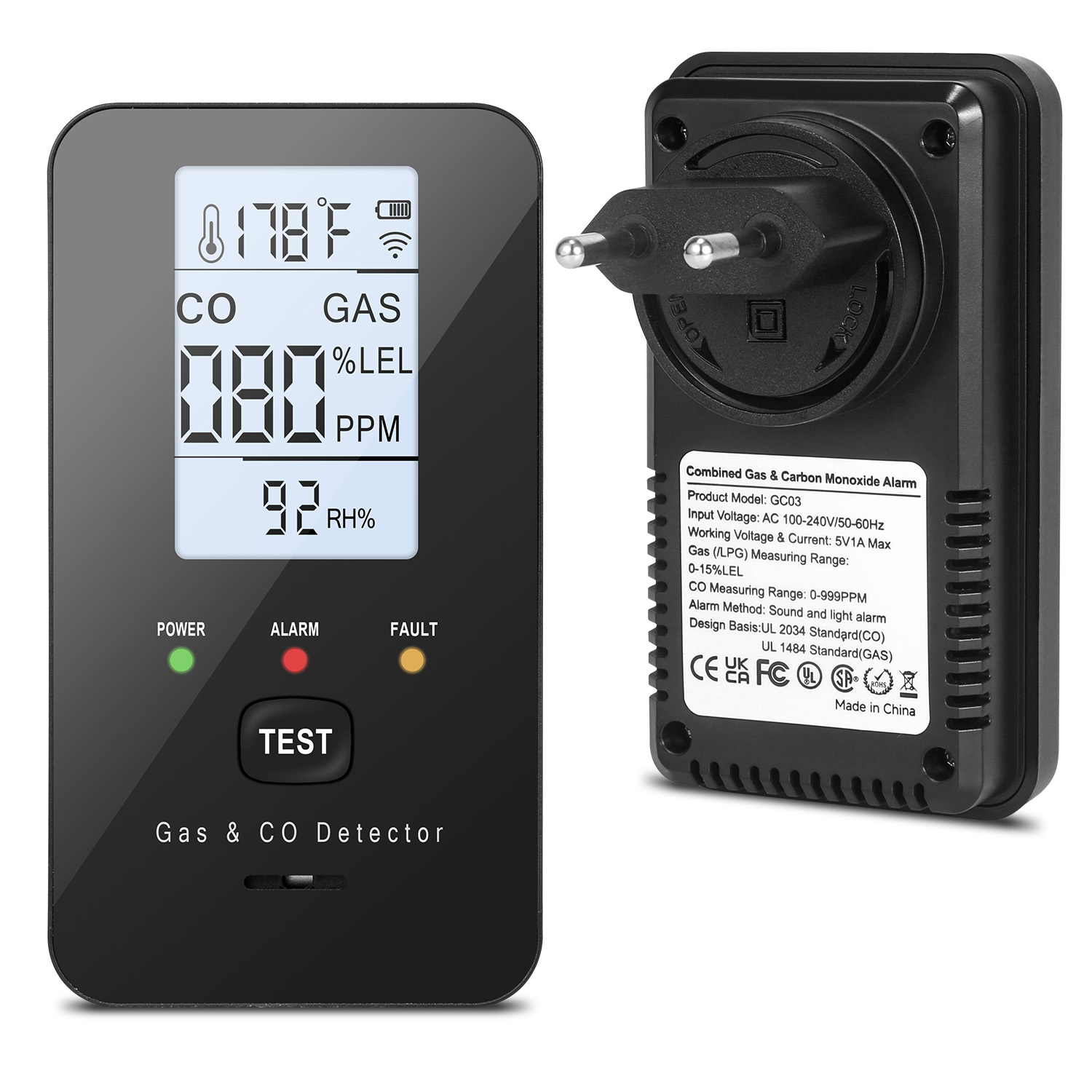 Combination Natural Gas Detect - Home Security For Apartments 评论和价格