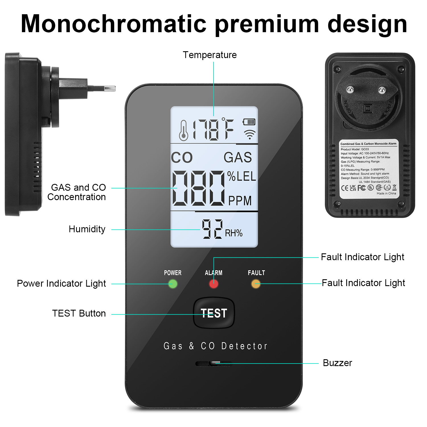 Combination Natural Gas Detect - Home Security For Apartments 评论和价格