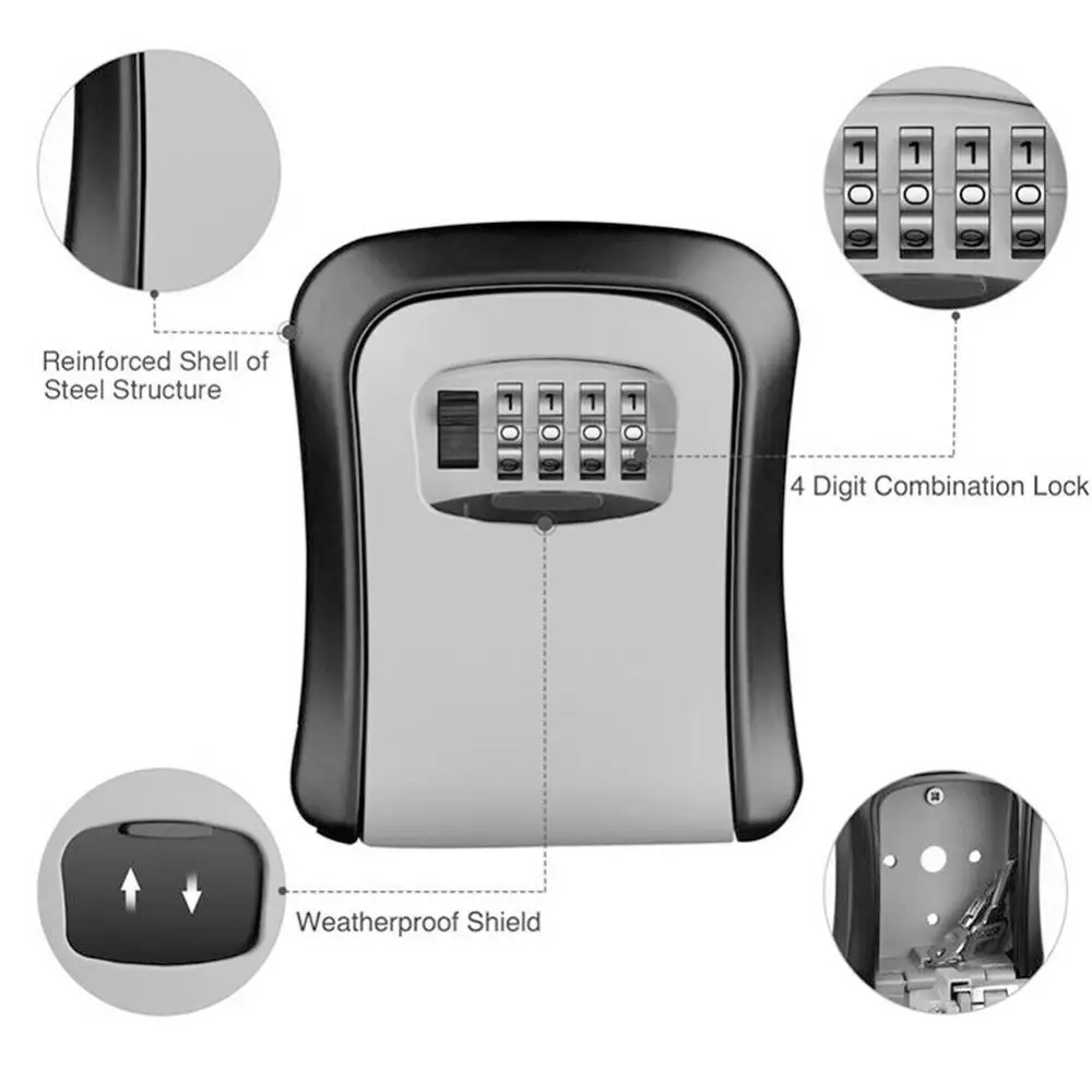 Wall Mount Key Lock Box 4 Digi - Home Security Ideas 评论和价格